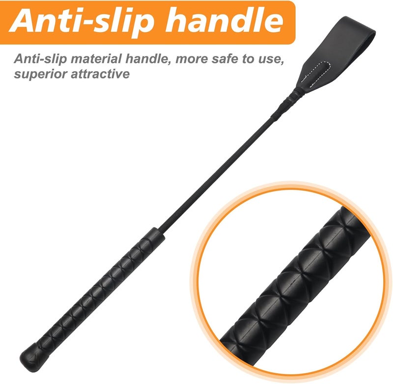 Coolrunner 18 inch Riding Crop for Horse Horse Whip with PU Leather Equestrianism Horse Crop Double Slapper Horse Whip Black Crops for Horses - Image 3